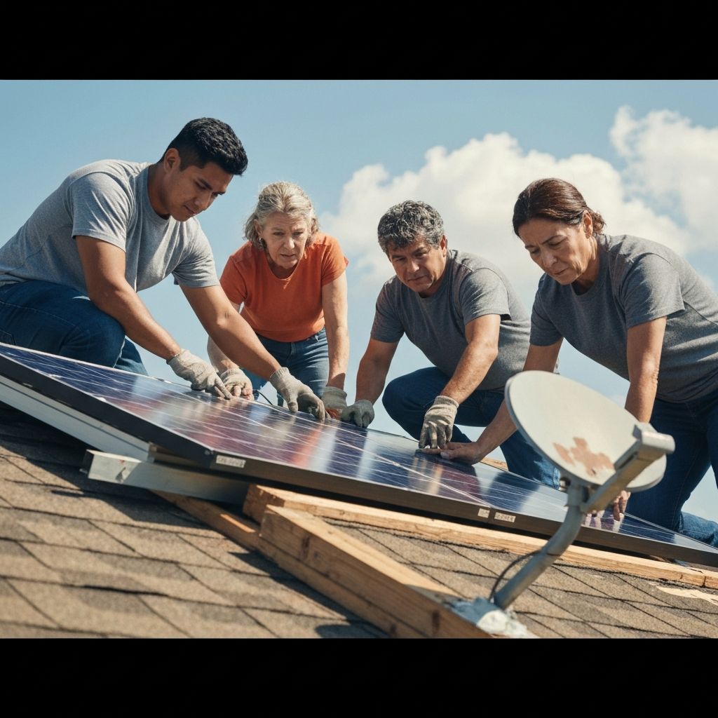 Solar installers at work